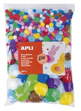 Pacote de 500 Pompons - Formato MAXI - Ideal para Escolas e Oficinas Infantis - Estimula a Imaginação e Criatividade - Perfeitos para Artesanato e Decorações - Amarelo