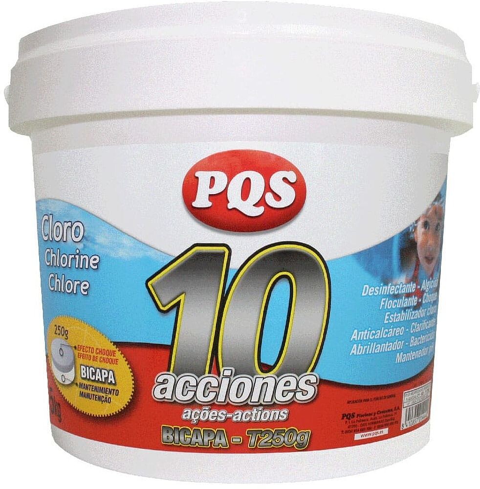 Cloro Bicapa 10 Acciones em Tabletes, Frasco 5 kg 81240