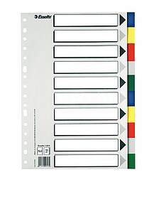 Esselte 713 Saco de 10 Separadores de Plástico - 10 Abas/ 5...