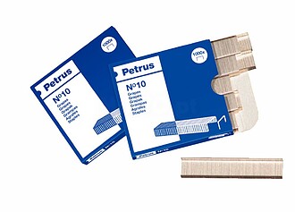 Caixa de 1000 Grapas Nº10 Galvanizadas Petrus - Até 10 Fol...
