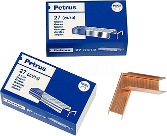 Caixa de 1000 Grapas 23/13 Cobreadas - Até 100 Folhas - Pat...