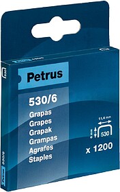 Caixa de 1200 Grapas 530/6 Cobreadas para Clavadora - Patilh...