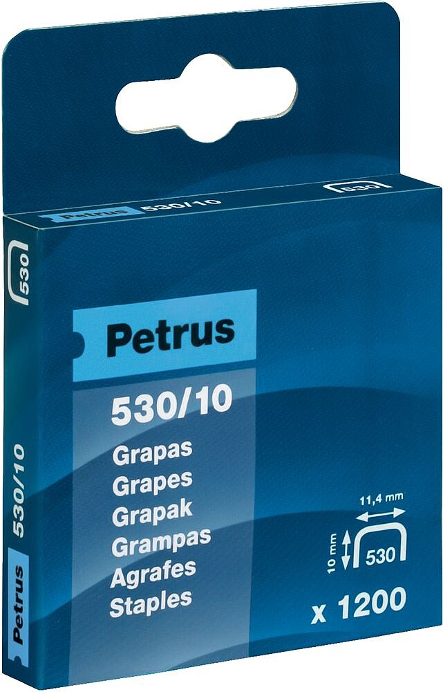Agrafes Petrus para grampeador 530/10 caixa 1200 unidades Agrafes Petrus para grampeador 530/10 caixa 1200 unidades 77515