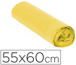 18952 : Saco de lixo domestico amarelo com auto fecho 55 x 6...