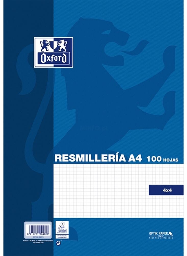 Pacote de 100 Folhas Oxford School Clássico A4 Quadriculado 4x4 - 100430215 400173746