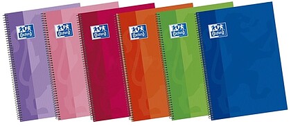 Caderno Espiral Oxford School Classic Write&Erase - Capa Dura - Liso - 80 Folhas - Cores Sortidas 400043991