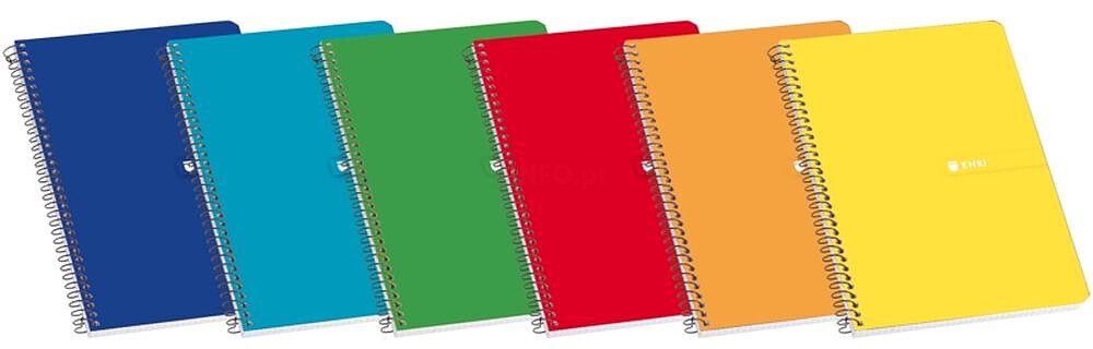 Enri Fº Capa Dura Caderno Espiral Liso 80 Folhas Surtido - Capa Dura Resistente - Caderno com Espiral para Maior Conforto - 80 Folhas Lisas para Escrever sem Problemas - Cores Sortidas 100430064
