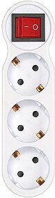 G-40089 40089 ADAPTADOR 3 TOMADAS SCHUKO FRONTAL COM INTERRU...