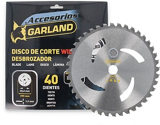 82096 DISCO DE CORTE PARA DESBROZADORA, 40 DENTES, Ø255 x 1...