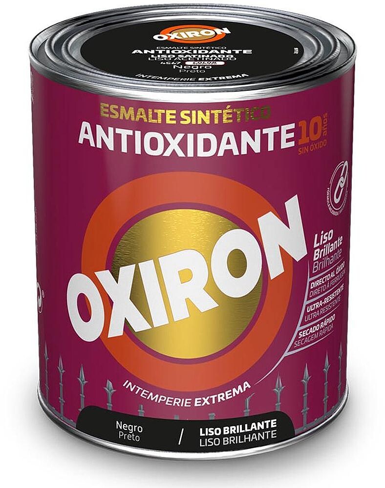 Esmalte Sintético Metálico Antioxidante Oxiron Liso Brilhante Preto 250ml Titan 5809080 G-25861