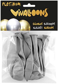 26322 : Balão 100% látex biodegradável prateado blister d...