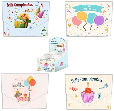37975 : ENVELOPE PARA NOTAS ARGUVAL FECHO FELIZ ANIVERSARIO PRATA MODELOS SORTIDOS venda multiplos 48