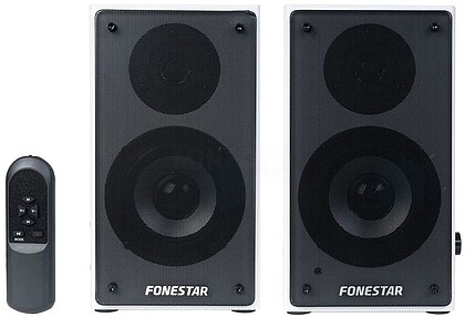 CLASS-220B : ALTIFALANTES ATIVOS 2.0 FONESTAR 2XRMS/45W ENTRADAS 2XLINEA AUX 2XRCA RECEPTOR BT 5.0 COMANDO À DISTÂNCIA BRANCO CLASS-220B