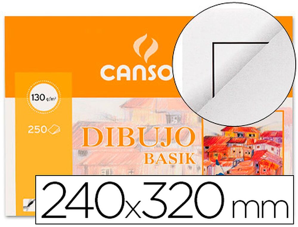 Papel Desenho Basik 210X297 -130 GR. -Com Esquadria -Minipack de 10 Folhas 0406346