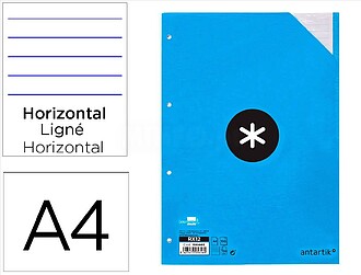 Recarga a4 antartik 100 folhas 100g/m2 pautado 4 furos banda...