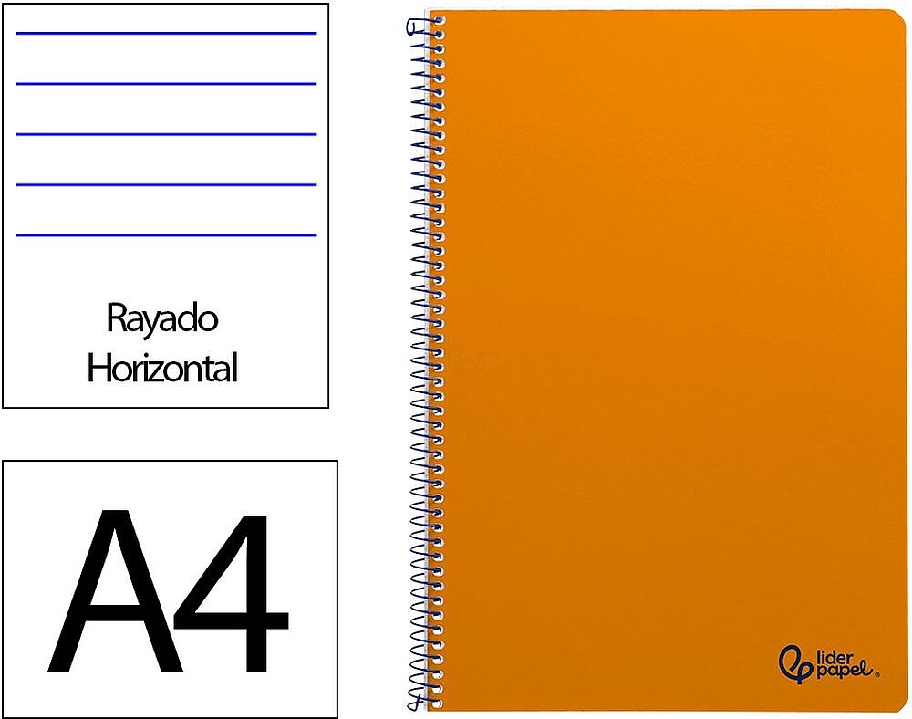Caderno espiral liderpapel din a4 smart capa suave 80 f 75 gr pautado com margem cor laranja ( Venda em Multiplos de 5uni) Caderno espiral liderpapel din a4 smart capa suave 80 f 75 gr pautado com margem cor laranja BF150