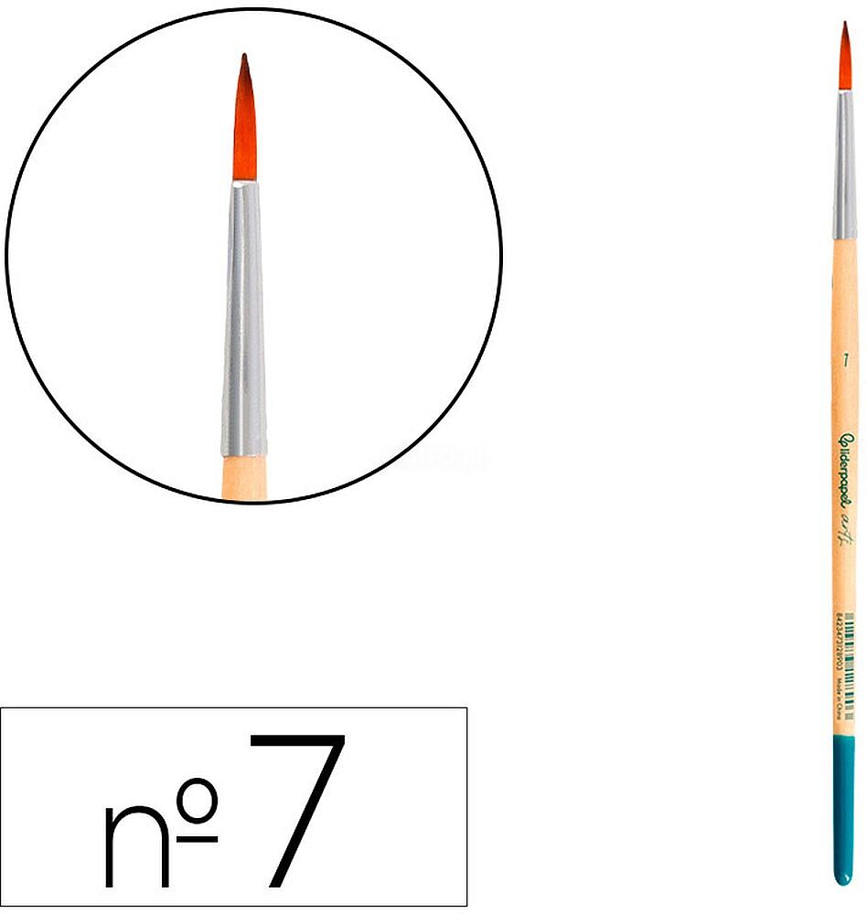 Pincel para pintura acrilica y acuarela liderpapel n 7 punta redonda de pelo sintetico certificado fsc ( Venda em Multiplos de 12uni) Pincel para pintura acrilica y acuarela liderpapel n 7 punta redonda de pelo sintetico certificado fsc PI48