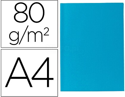 100 x Subcarpeta papel liderpapel din a4 celeste intenso 80g/m2 SC52