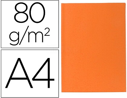 100 x Subcarpeta papel liderpapel din a4 naranja intenso 80g/m2 SC53