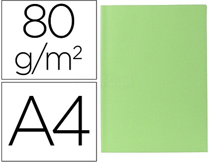 100 x Subcarpeta papel liderpapel din a4 verde 80g/m2 SC54
