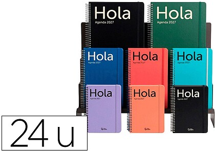 Agenda de escritório liderpapel 2027 espiral classic bilíngue papel 70g fsc sortido de 24 unidades sortidas