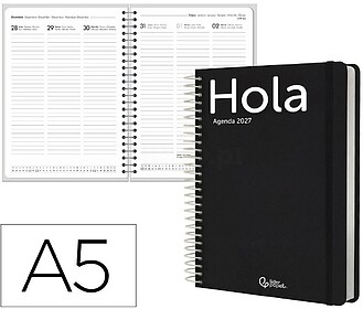 Agenda de escritório liderpapel 2027 espiral classic semana...