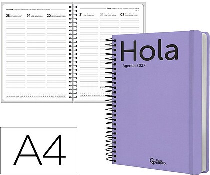 Agenda de escritório liderpapel 2027 espiral classic semana à vista a4 bilíngue papel 70g fsc design 5