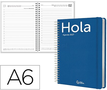 Agenda de escritório liderpapel 2027 espiral classic dia/página a6 bilíngue papel 70g fsc design 2