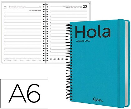 Agenda de escritório liderpapel 2027 espiral classic dia/página a6 bilíngue papel 70g fsc design 4