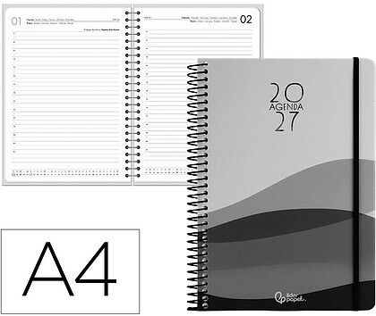 Agenda de escritório liderpapel 2027 espiral gazi dia/página a4 bilíngue papel 70g fsc design 1