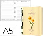 Agenda de escritório liderpapel 2027 espiral flowers a dia/página a5 bilíngue papel 70g fsc design 2