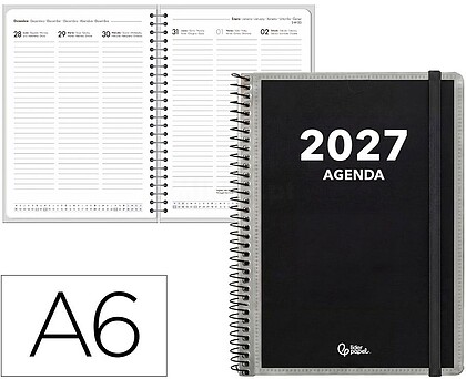 Agenda de escritório liderpapel 2027 espiral personalizável semana à vista a6 bilíngue papel 70g fsc design 1