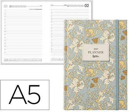 Agenda de escritório liderpapel 2027 encadernada kea dia/pagina a5 bilíngue papel 70g fsc design 2