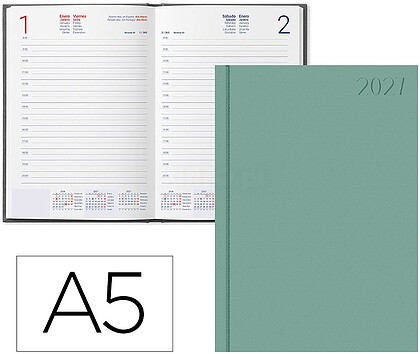 Agenda de escritório liderpapel 2027 encadernada corfu dia/página a5 bilíngue papel 60g fsc nova cor português