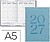 Agenda de escritório liderpapel 2027 encadernada creta semana à vista a5 bilíngue papel 70g fsc azul claro - imagem 1