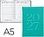 Agenda de escritório liderpapel 2027 encadernada creta semana à vista a5 bilíngue papel 70g fsc turquesa - imagem 1
