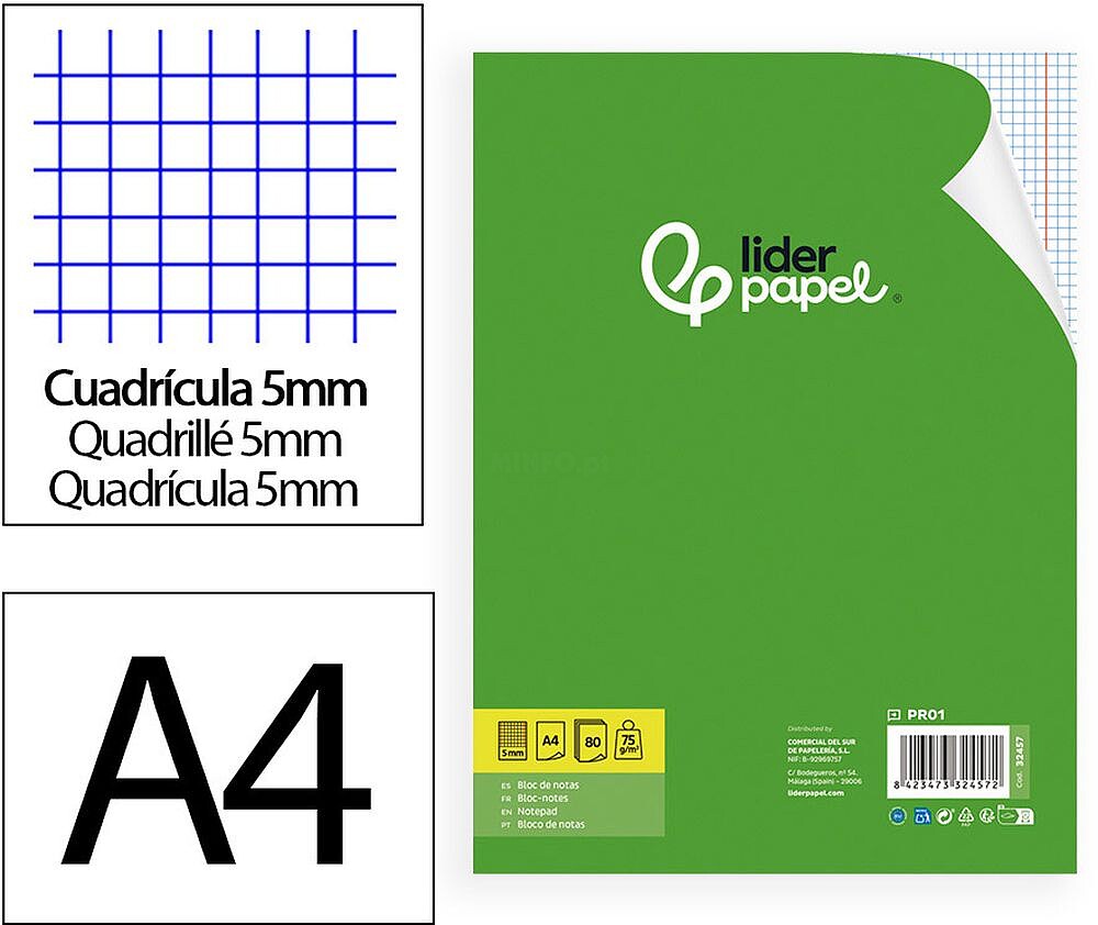 Recarga Papel A4 Quadriculado 60gr 80 Folhas 1un Venda Multiplos: 6 unid