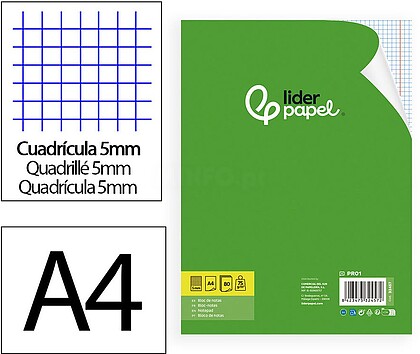 Recarga Papel A4 Quadriculado 60gr 80 Folhas 1un Venda Multiplos: 6 unid