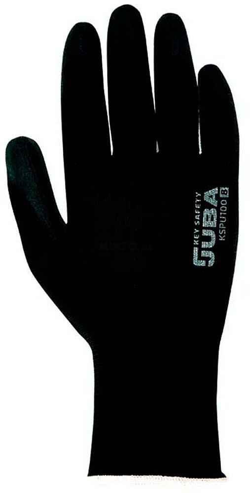 Luvas de Poliéster com Palma de Poliuretano, Keep Safe, Pretas, T-8 M G-92177