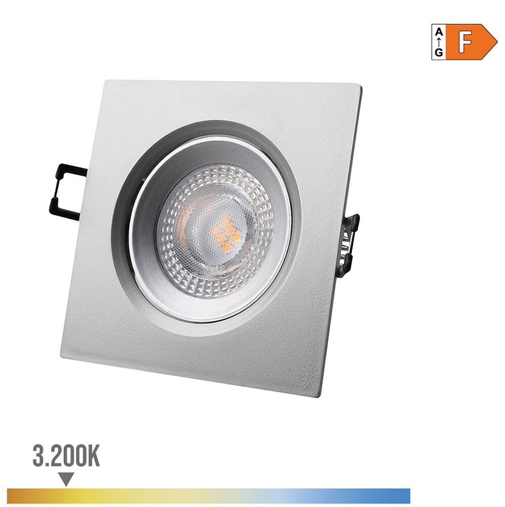 Lâmpada LED Embutida 5W 380 Lúmenes 3.200K Quadrada Marco Crome Edm 31658
