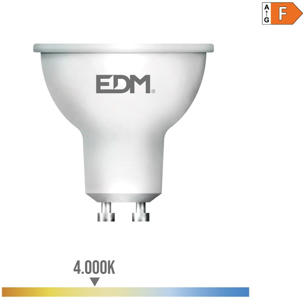 Lâmpada LED GU10 8W 600LÚMENES 4.000K EDM 35389