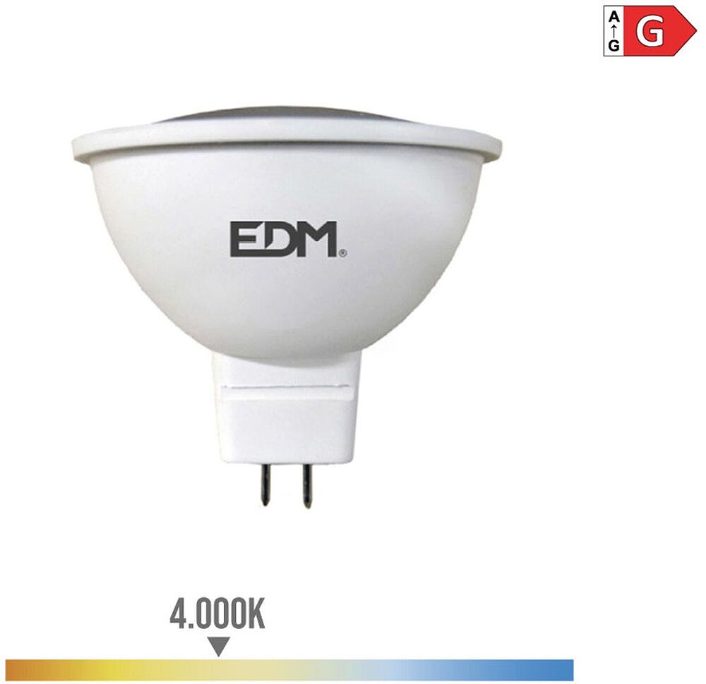 Lâmpada Dicroica MR16 12V Smd 5W 450 Lúmens 4.000K Abertura 120º Edm