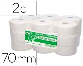 10220209 : 18 x Papel higienico jumbo 2 folhas celulosa bran...