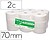 18 x Papel higienico jumbo 2 folhas celulosa branca mandril 76 mm para dispensador kf16756 10220209 - imagem 1