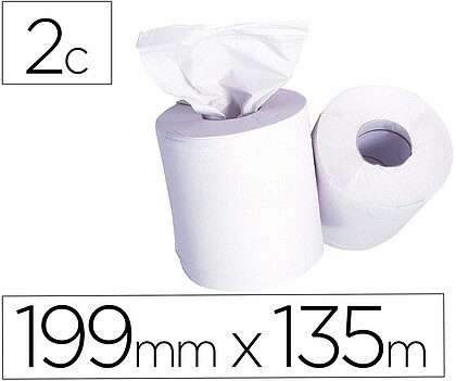 10340404 : Rolo de papel seca-maos,199 mm x135 mt - mandril 76 diametro 197 mm