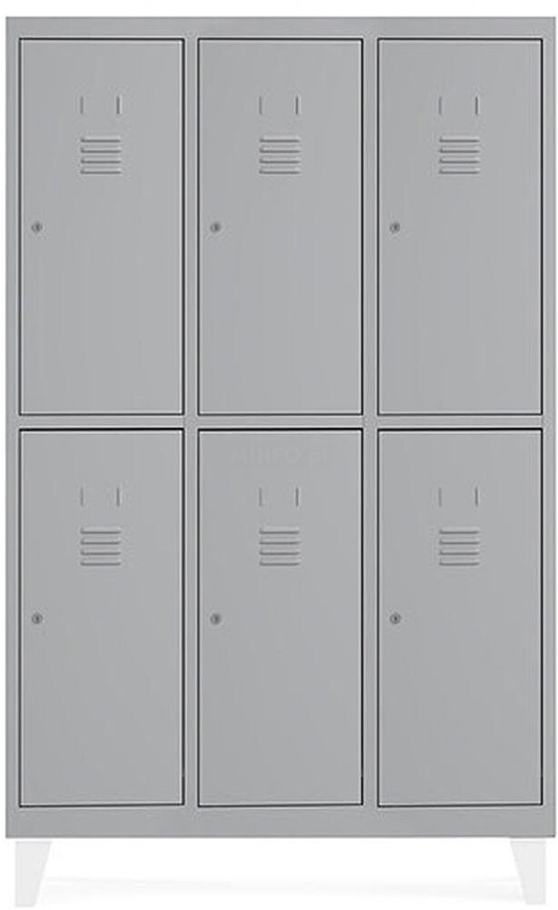 Armario metalico rocada 300 3 modulos x 2 portas cinza 910x500x1800 mm T303M2P7035-7035