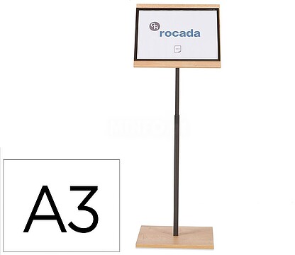 NAT0706 : Expositor de chao rocada serie natural magnetico rotativo 360º altura ajustavel din a3