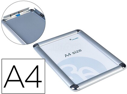 BS0701 : Marco porta anuncios rocada clip din a4 marco de aluminio anodizado 21x29,7 cm