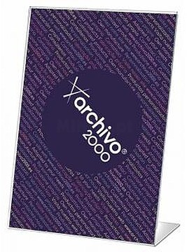10905 CS TP : Expositor sobremesa archivo 2000 con forma l poliestireno transparente din a5 vertical 55x210x150 mm