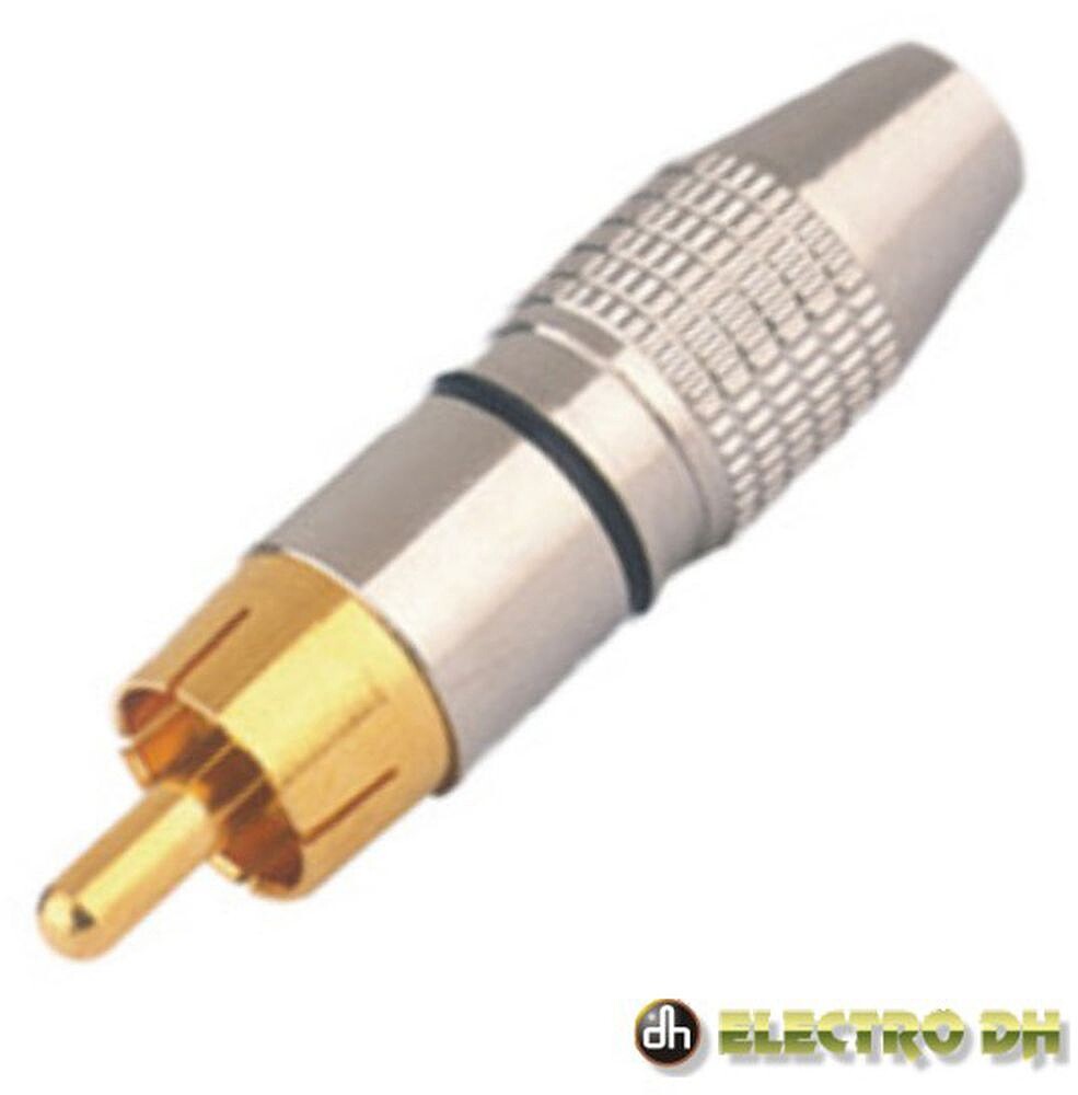 Ficha Rca Macho Amarela Metálica/ Dourada Edh G-10.598/AM
